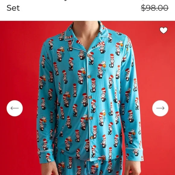 Posh Peanut Turquoise Cat in The HatPajama Set